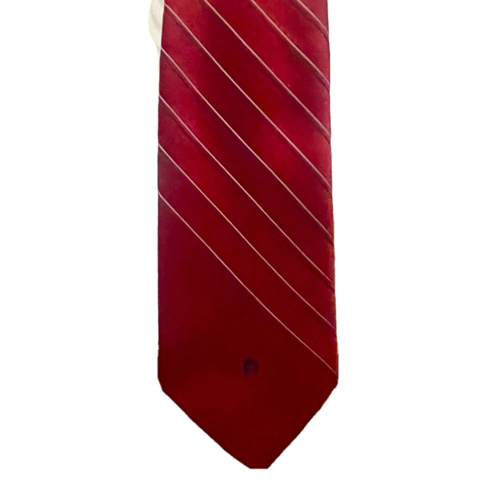Etienne Aigner Silk Tie Maroon Logo 3” stripes classic Vintage men’s neck tie